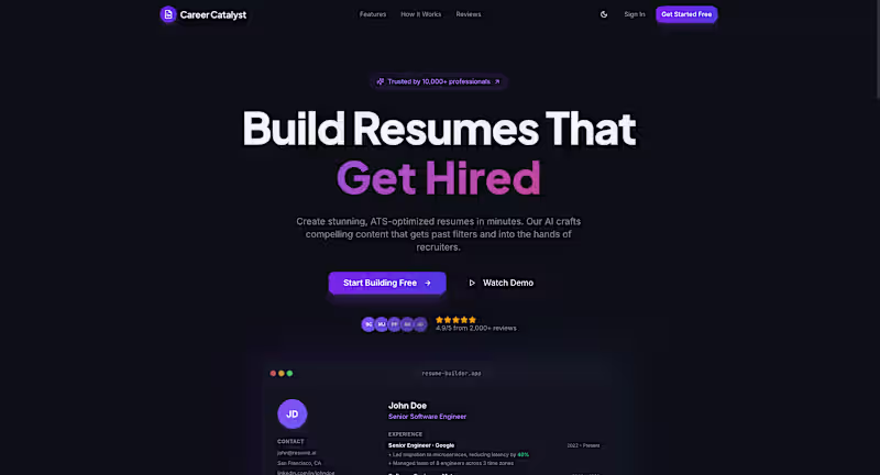 Cover image for Career Catalyst is an AI-powered