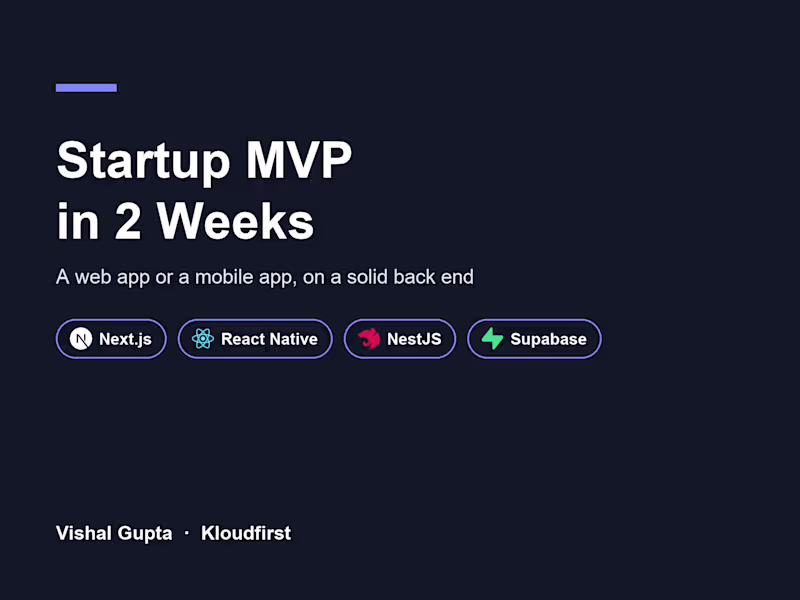 Cover image for Startup MVP: Next.js Web App or React Native Mobile App