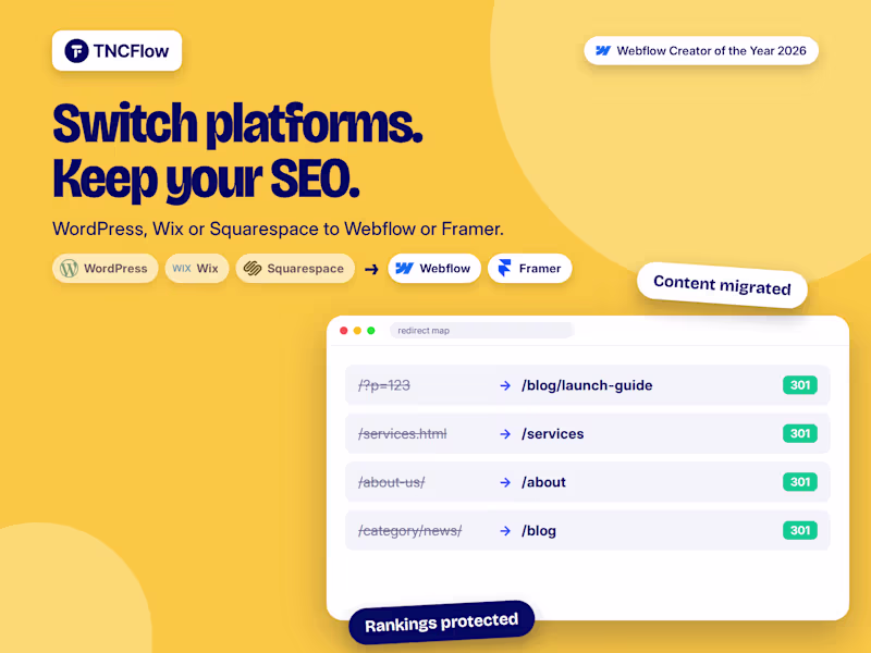 Cover image for Migrate Your Website to Webflow or Framer Without Losing SEO