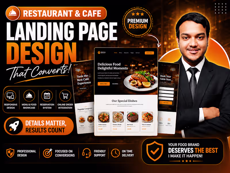 Cover image for Restaurant, Cafe & Food Website UI UX Design in Figma