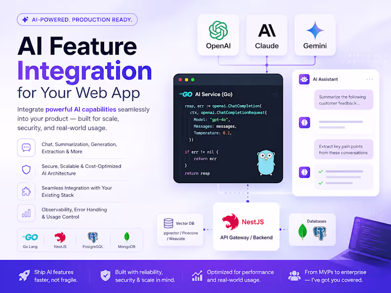 Cover image for AI Feature Integration for Your Web App