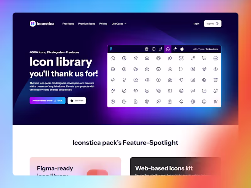 Cover image for Webflow Development for Iconstica Icon Library