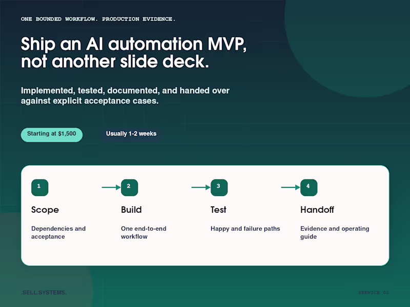 Cover image for Production AI Automation MVP Sprint