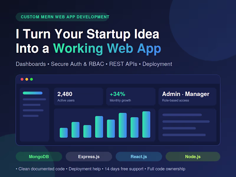 Cover image for Custom MERN Web App Development for Startups