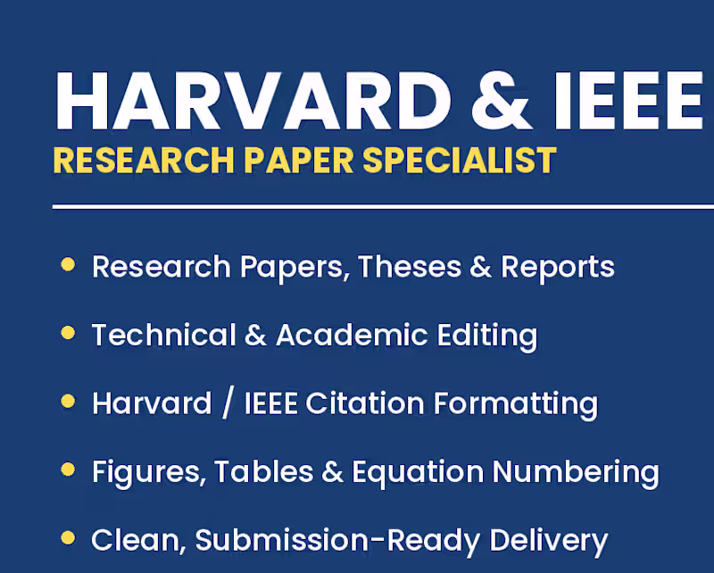 Cover image for I will proofread research paper in harvard and ieee style