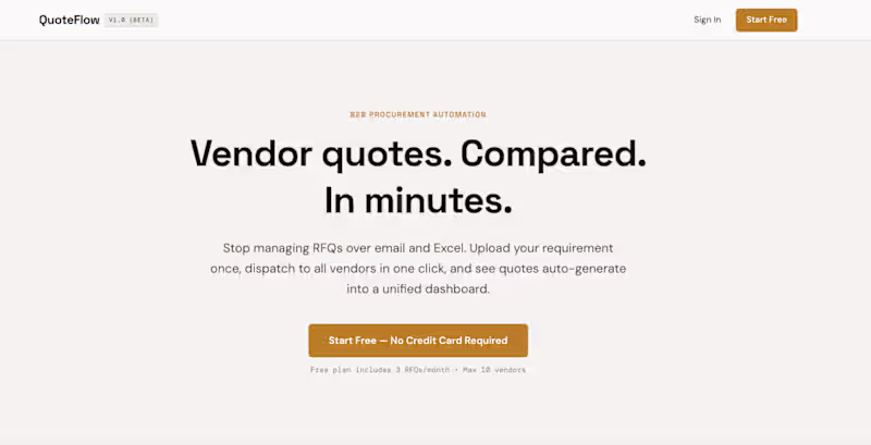 Cover image for Currently building QuoteFlow - RFQ