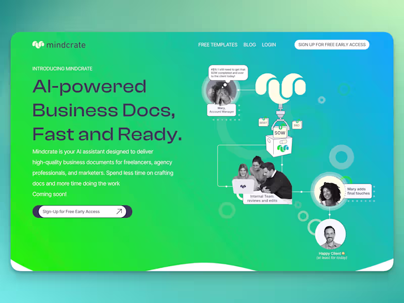 Cover image for Figma to Framer Website Development - Mindcrate Landing Page