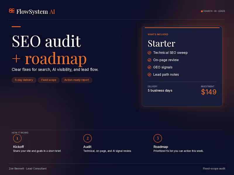 Cover image for SEO Audit + Roadmap for Search and AI Visibility