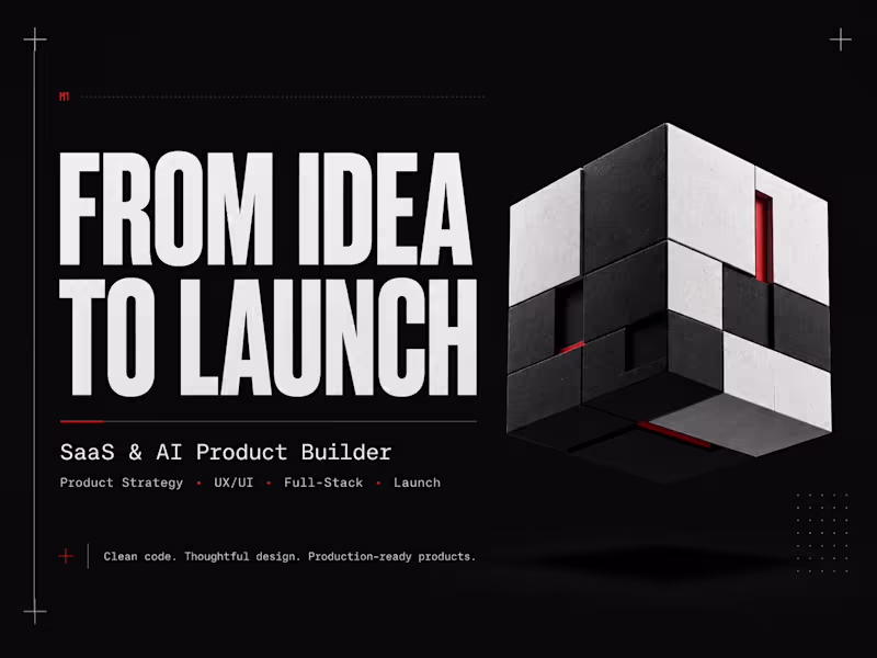 Cover image for Build a launch-ready SaaS or Startup product from your idea