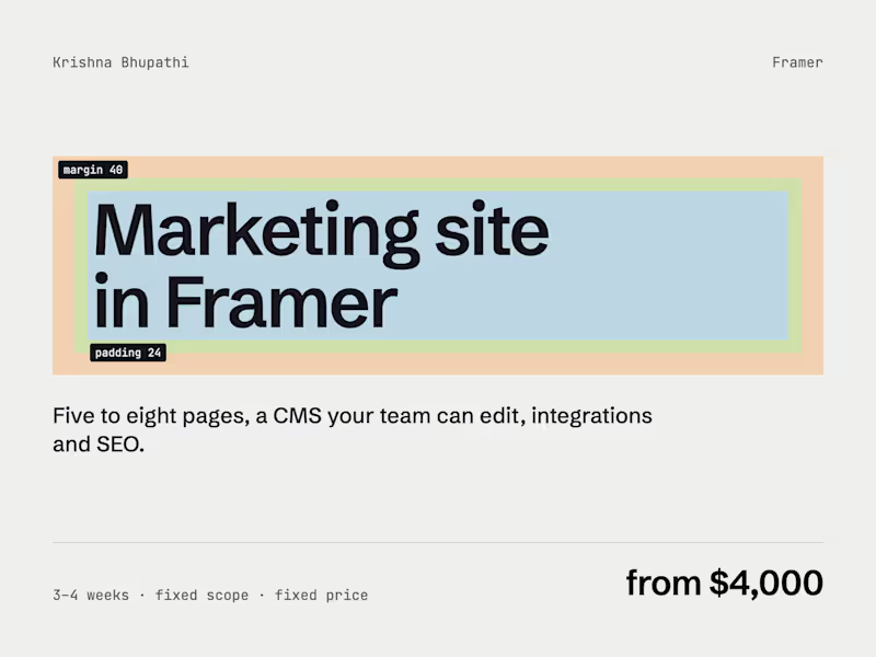 Cover image for Marketing site in Framer, with a CMS your team can edit