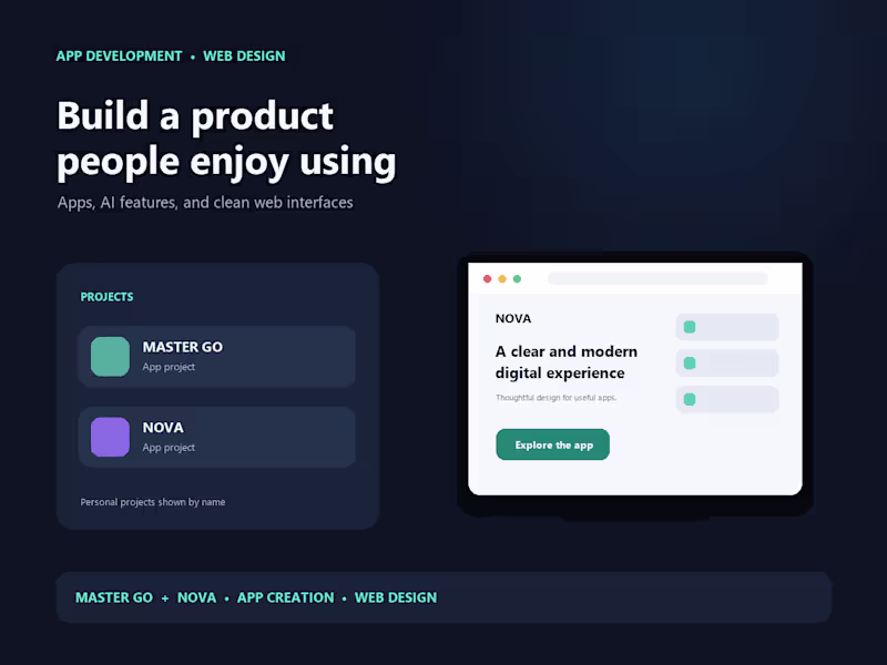 Cover image for App Development, AI Features & Web Design