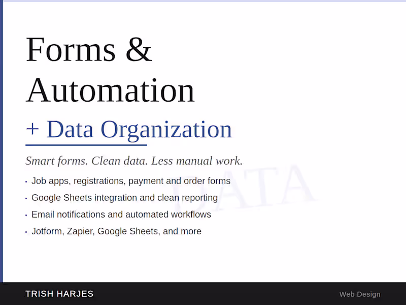 Cover image for Forms, Automation & Data Organization