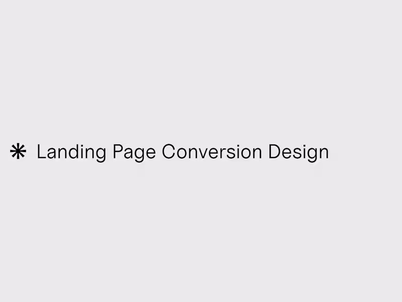Cover image for Landing Page Conversion Design