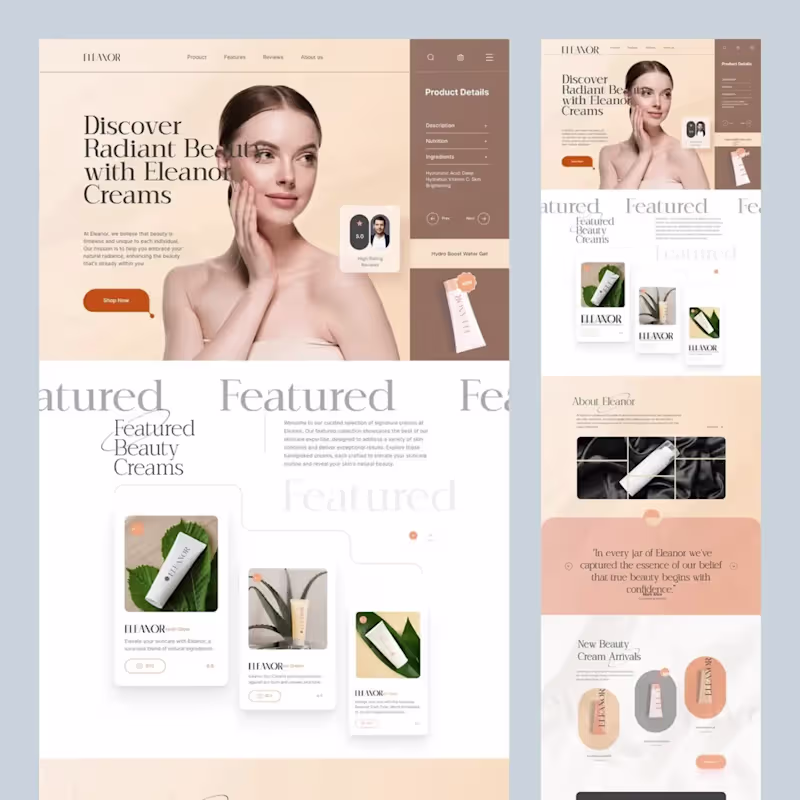 Cover image for Custom Wix Studio Landing Page Design for Beauty & E-commerce