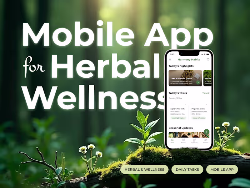 Cover image for Herbal Wellness Mobile App | UX/UI Design