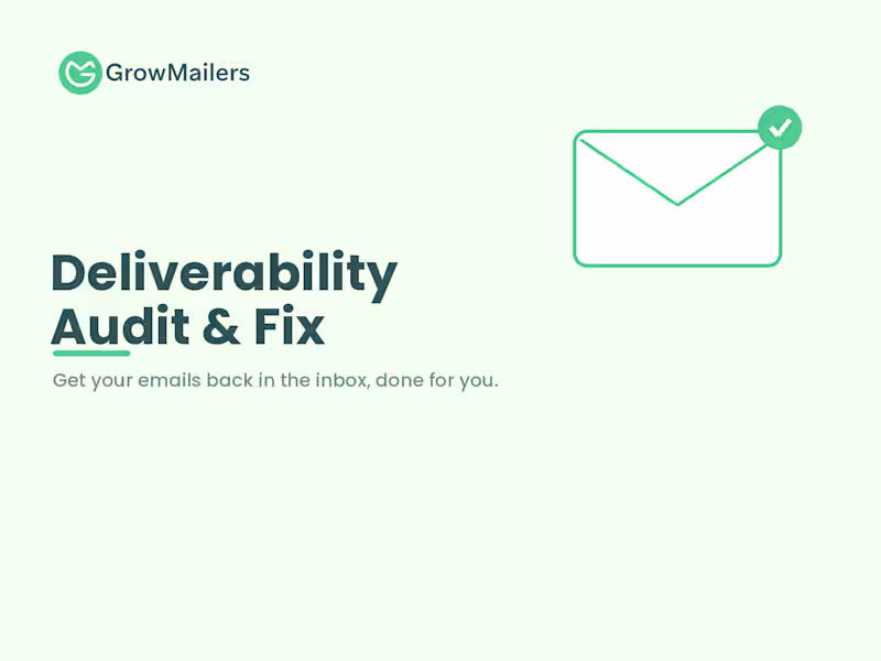 Cover image for Email Deliverability Audit and Fix