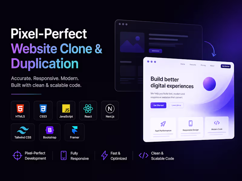 Cover image for Pixel-Perfect Website Clone & Duplication 