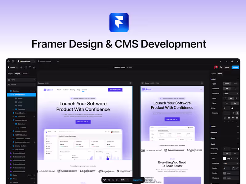Cover image for Framer Website Design & CMS Development | Responsive Design
