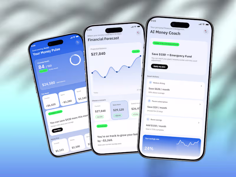Cover image for AI Finance App UI — Smart Money Coach
