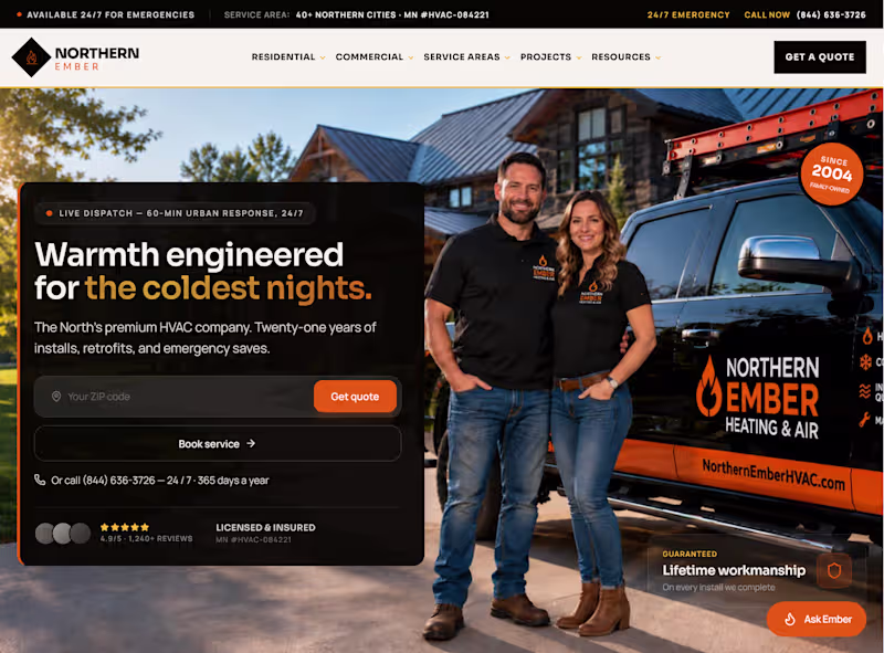 Cover image for Created a high-end HVAC website