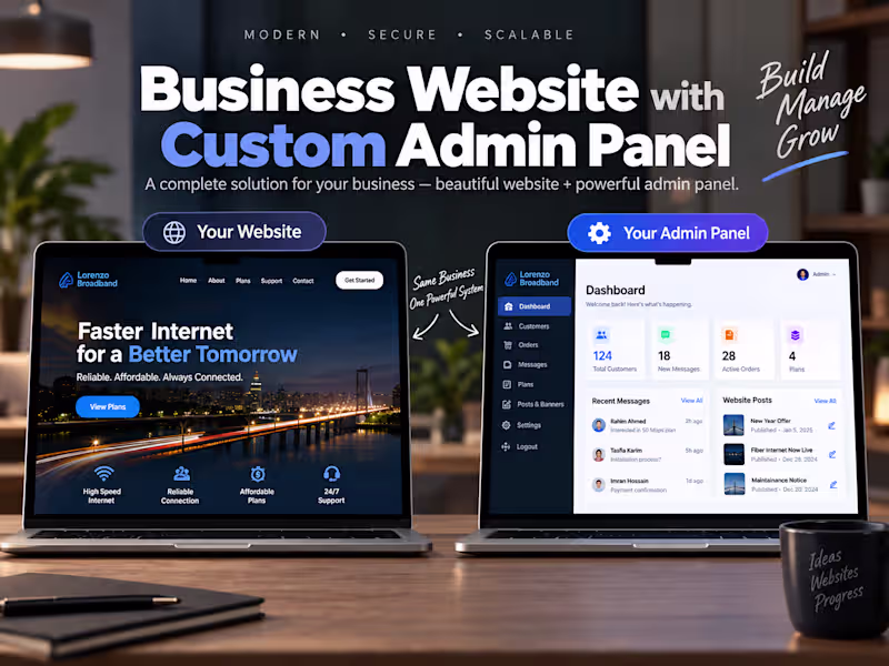 Cover image for Business Website with Custom Admin Panel (Firebase CMS)