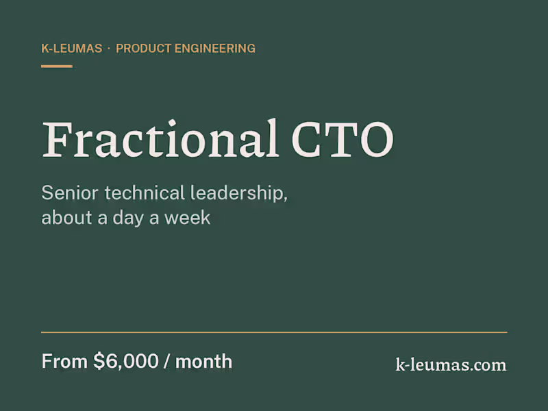 Cover image for Fractional CTO: senior technical leadership