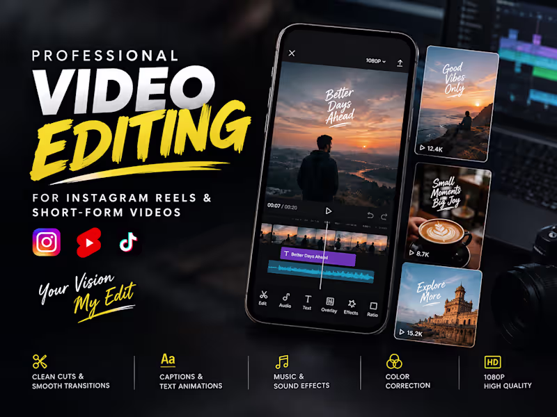 Cover image for I will edit engaging Instagram Reels and short-form videos