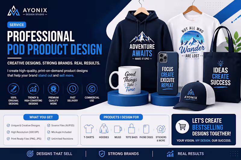 Cover image for Professional Print-on-Demand T-Shirt Design