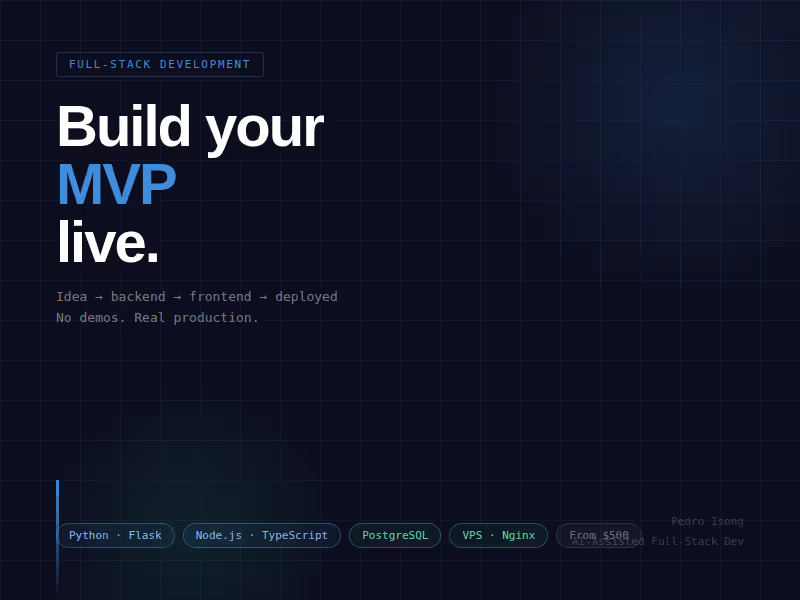 Cover image for Build Your Full-Stack Web App from MVP to Live Production