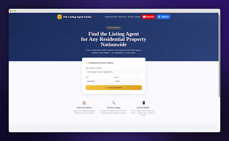 Cover image for The Listing Agent Finder
