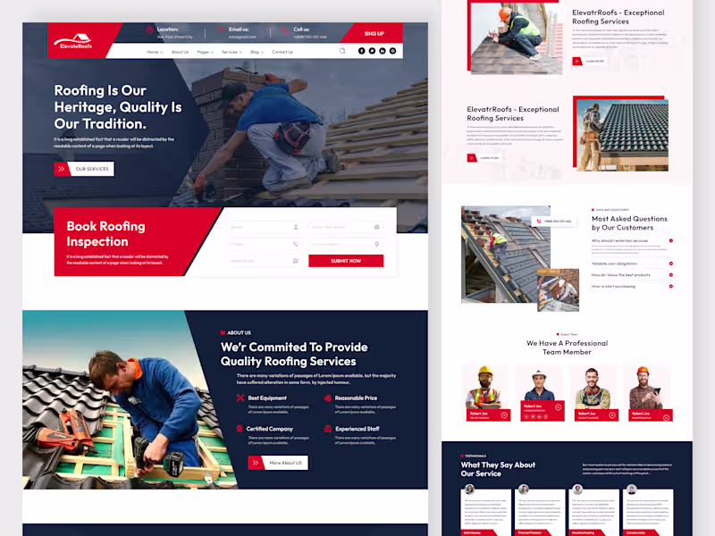 Cover image for Roofing landing page Website Design