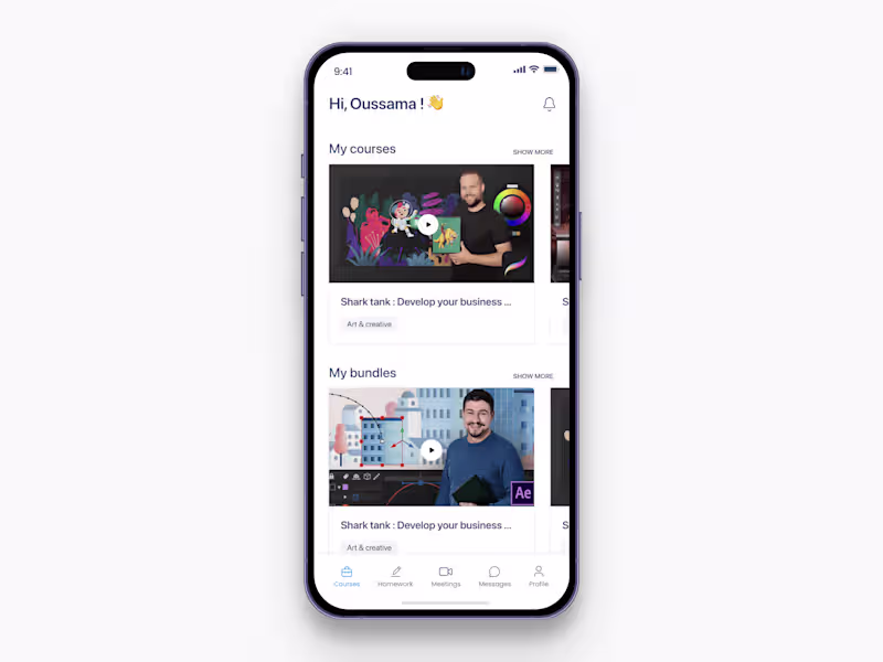 Cover image for Projects - digital learning mobile app