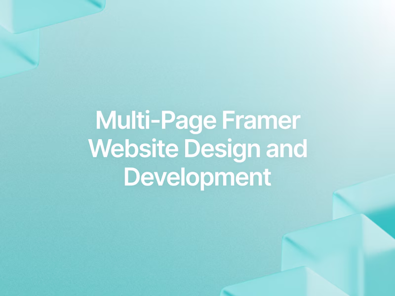Cover image for Multi-Page Framer Website Design and Development 