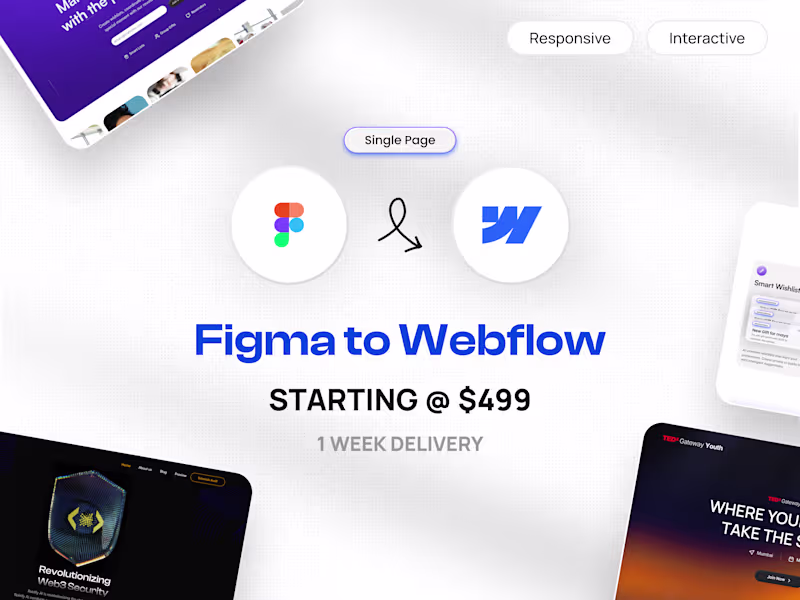 Cover image for Webflow Website Development 1 page