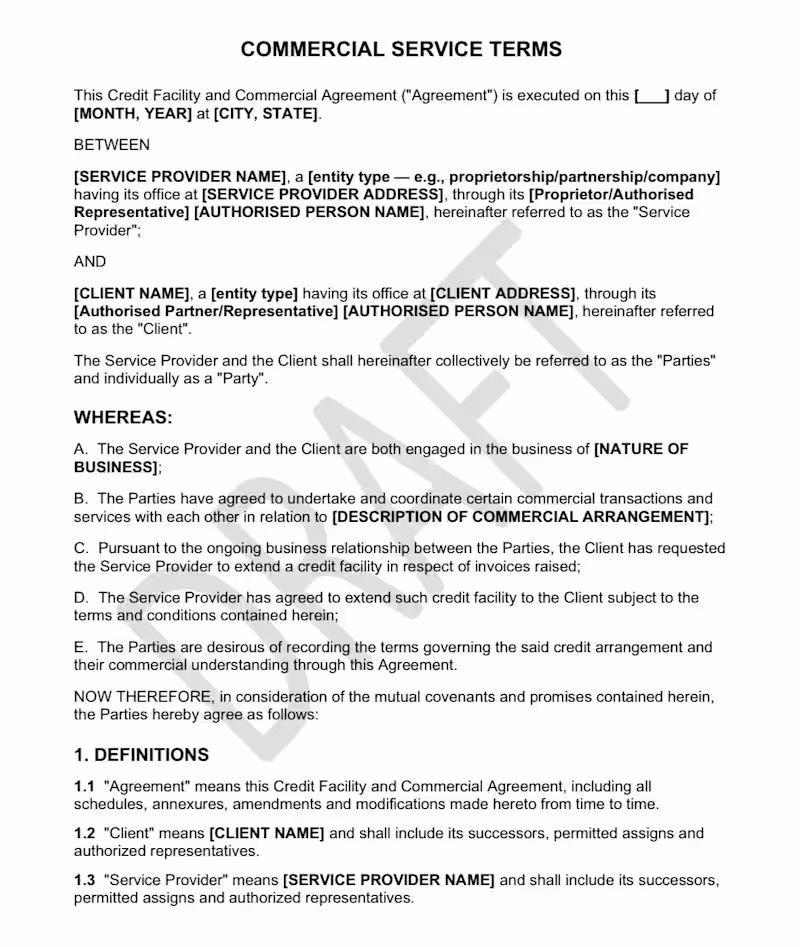 Cover image for About this work
Commercial agreement governing