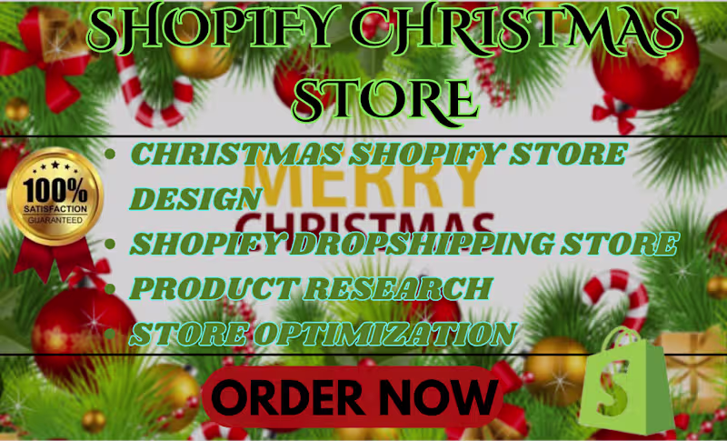Cover image for  Festive Christmas Shopify Store Design and Setup 🎄