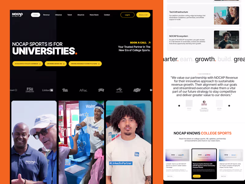 Cover image for Webflow Development for NOCAP Sports
