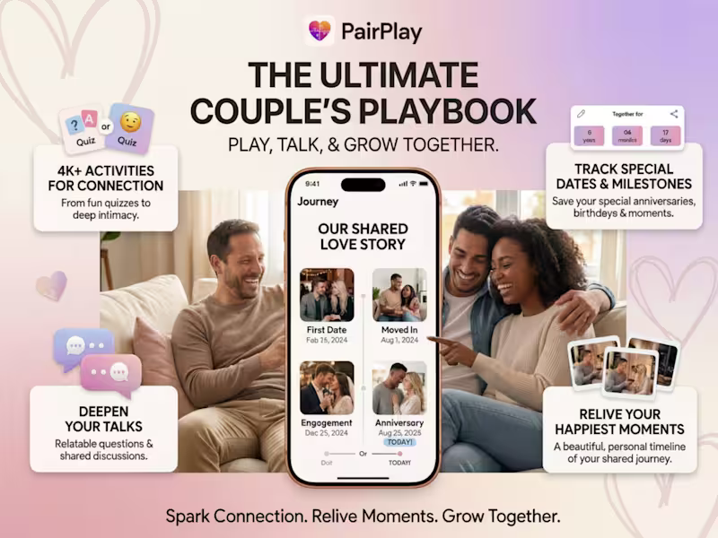 Cover image for PairPlay – The Couple App That Brings You Closer ❤️