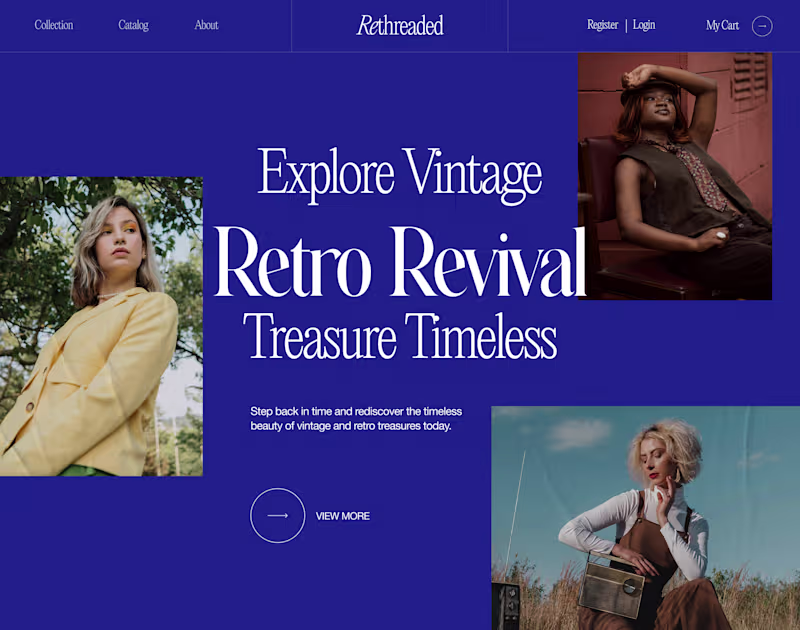 Cover image for A vintage fashion landing page