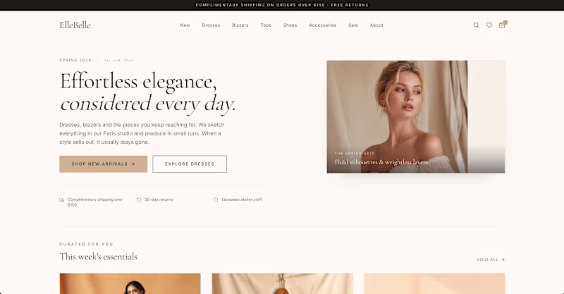 Cover image for ElleBelle — Luxury Fashion E-Commerce Platform