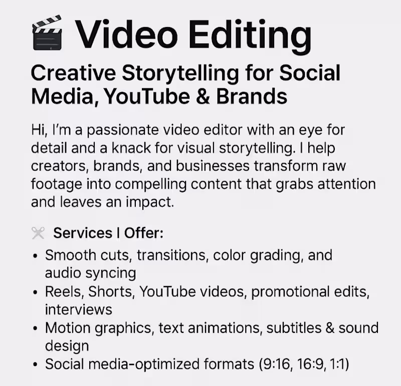Cover image for Video Editing for Social Media, YouTube & Brands