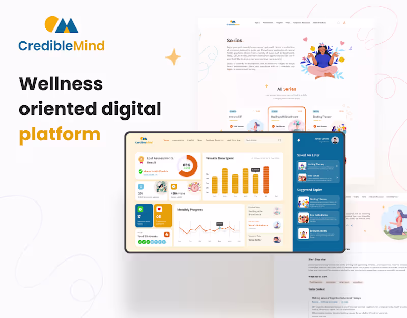 Cover image for CredibleMind | HealthCare and Mental Wellness Web Design