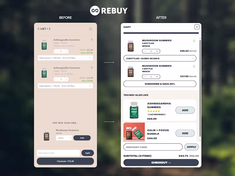 Cover image for Shopify Rebuy Customization and Migration from Upcart