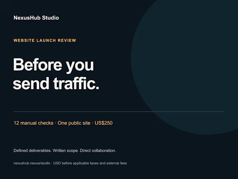 Cover image for Website Launch Review — 12 Manual Checks