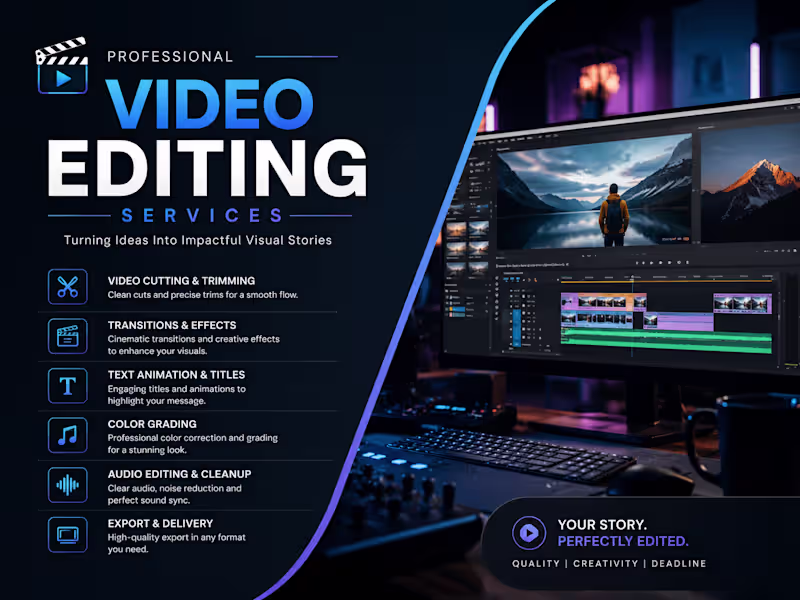 Cover image for Professional Video Editing for Social Media & YouTube