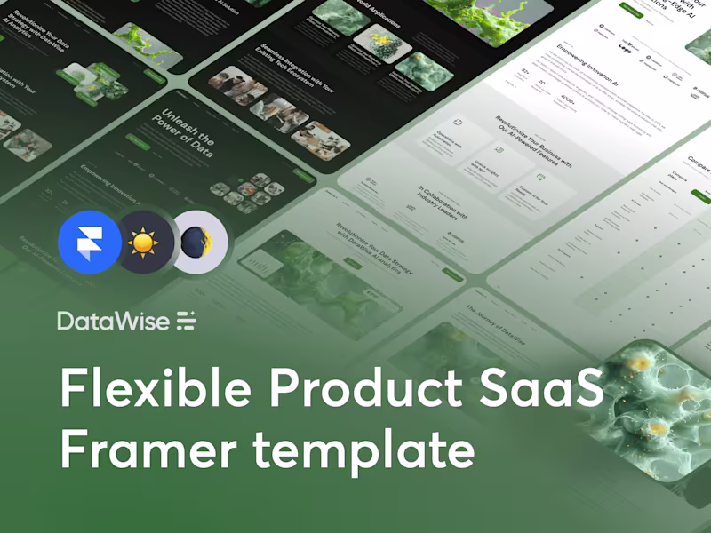 Cover image for DataWise Framer - Multi-Layout SaaS Framer Template