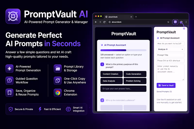 Cover image for PromptVault AI is a Chrome