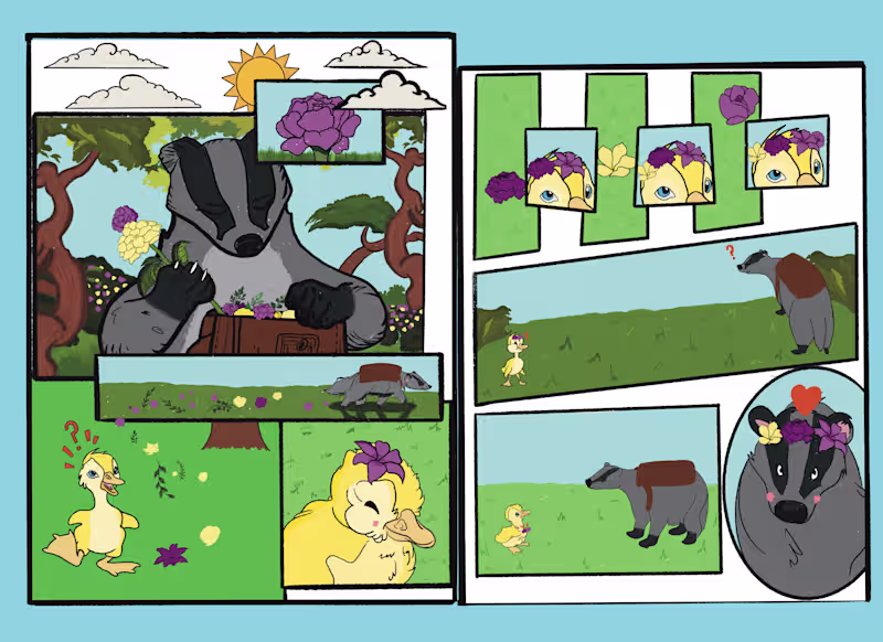 Cover image for "The Badger and the Duckling"