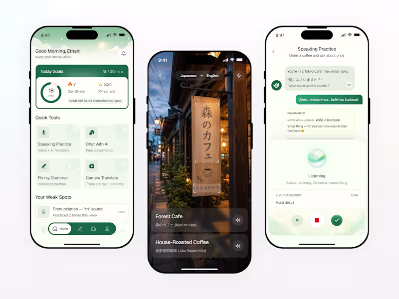 Cover image for Cresco - AI Language Learning App