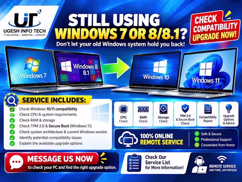 Cover image for 💻 Windows 7,8 Upgrade Compatibility Check – Remote Service